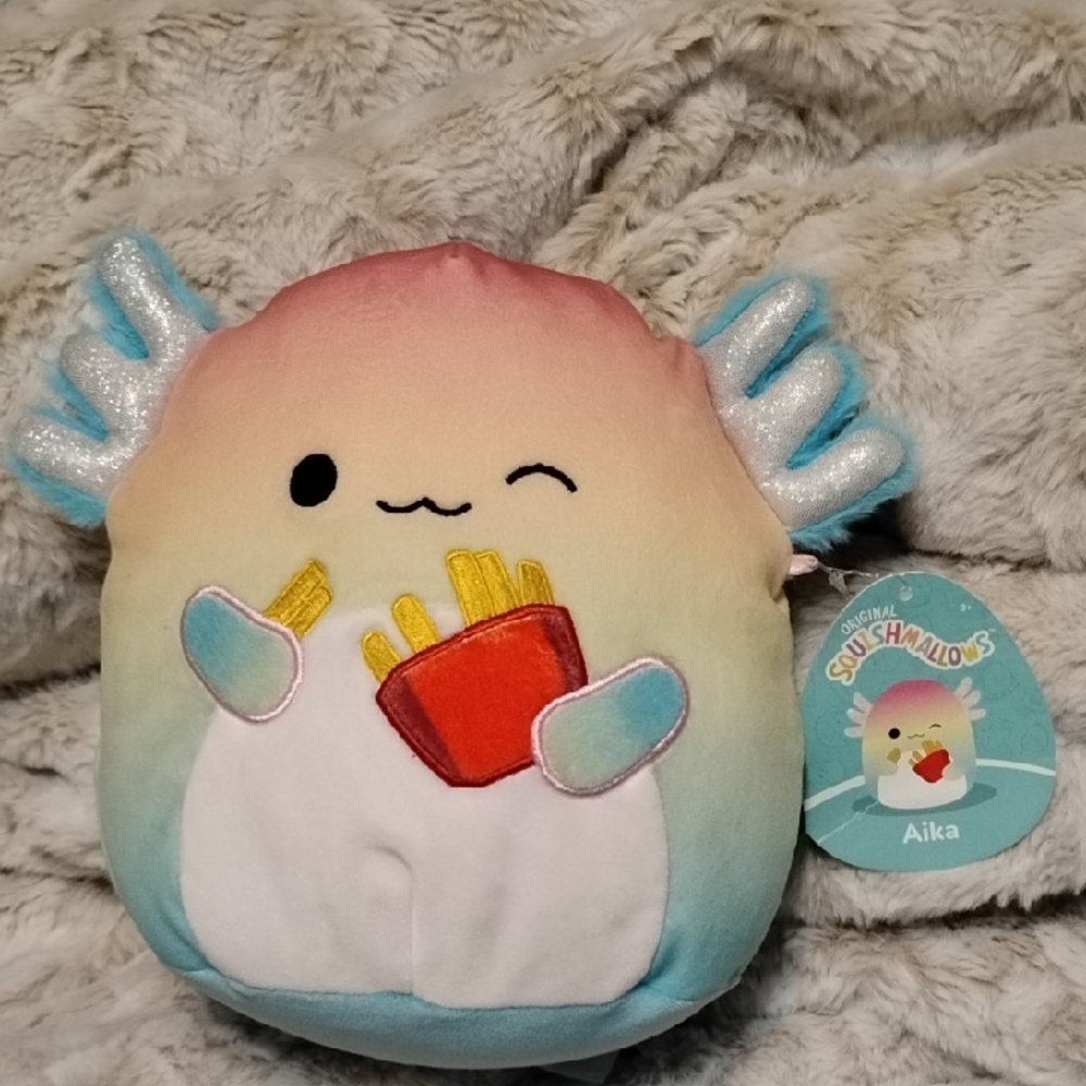 Squishmallows Aika Pastel Plush with Fries! 2021 Release Now Hard To Find!